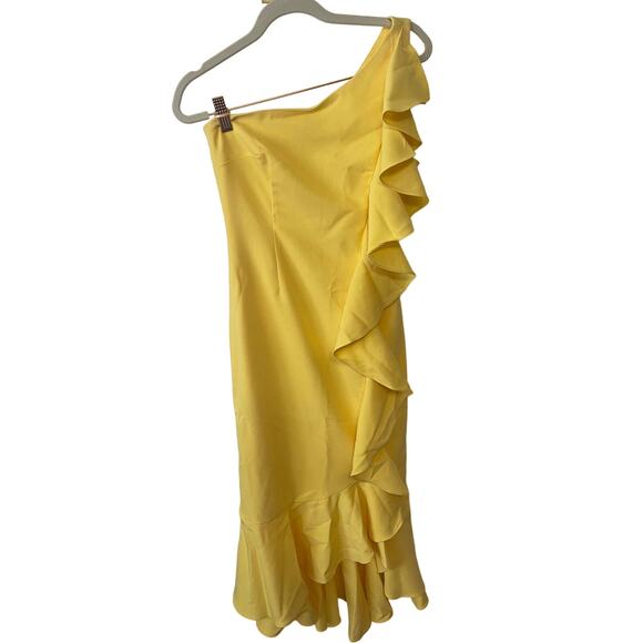 Likely Linette One Shoulder Dress Ruffle Trim Princess Formal Party Prom Sz 0 - Picture 4 of 11